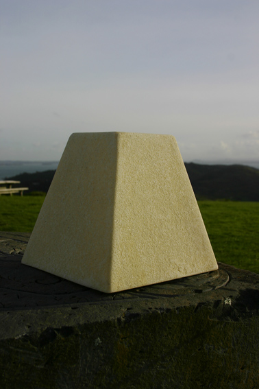 Pyramid stone garden light