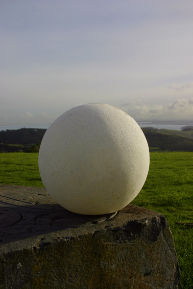 sphere stone garden light